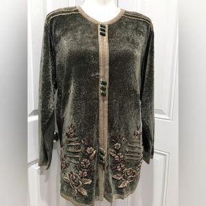 ☃️☃️Embroidered Elongated Side Slits Sweater, L